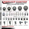Service Caster 3.5'' Gray Poly Wheel Swivel 1-3/4'' Expanding Stem Caster Set 2 Brakes, 4PK SCC-EX20S3514-PPUB-2-PLB-2-134